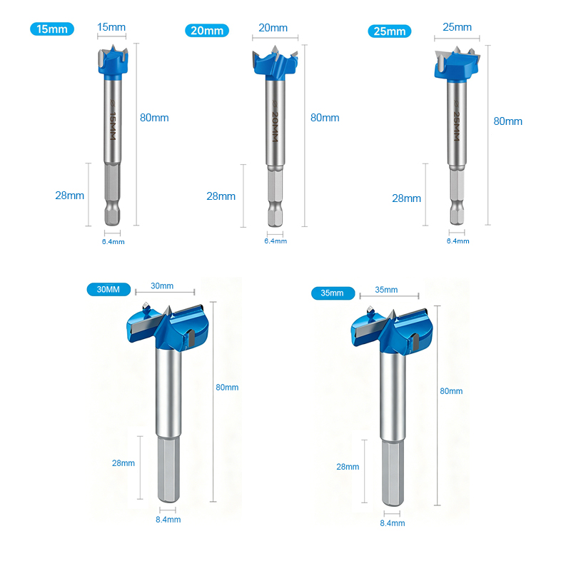 35mm Hinge Boring Bit Set 5Pcs - Drill Bit Set reseña y precio