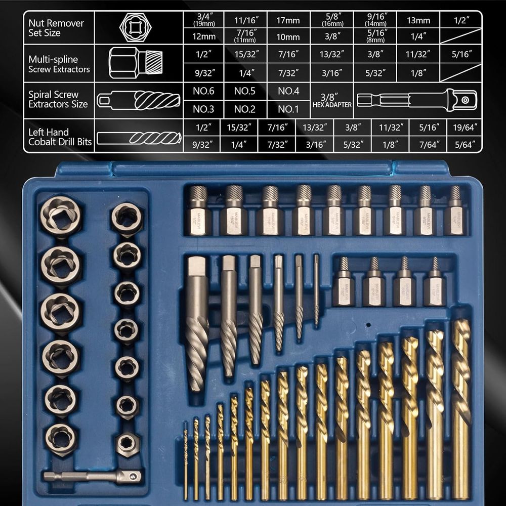 49-Piece Screw Extractor Set f - Drill Bit Set reseña y precio