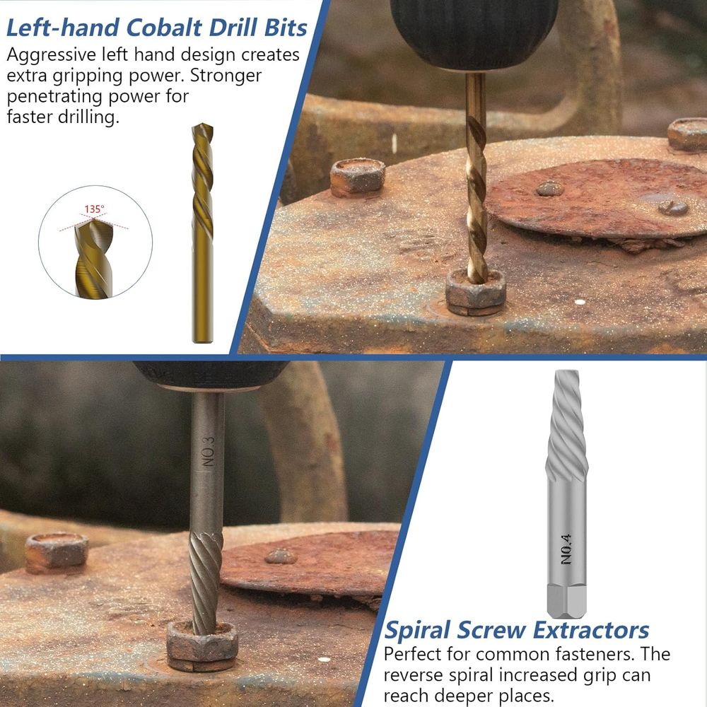 49-Piece Screw Extractor Set f - Drill Bit Set reseña y precio