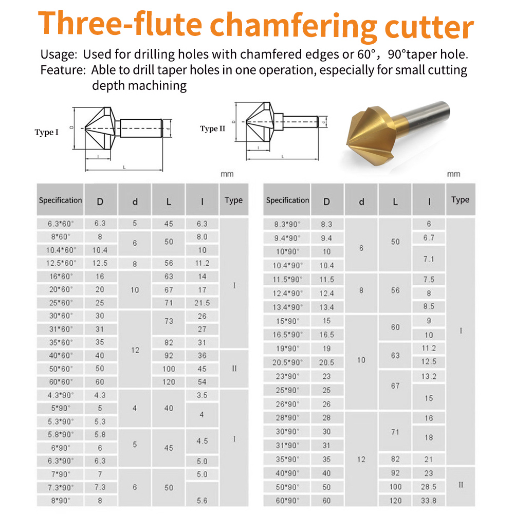 1 & 3-Flute 90° Countersink Dr - Drill Bit Set reseña y precio