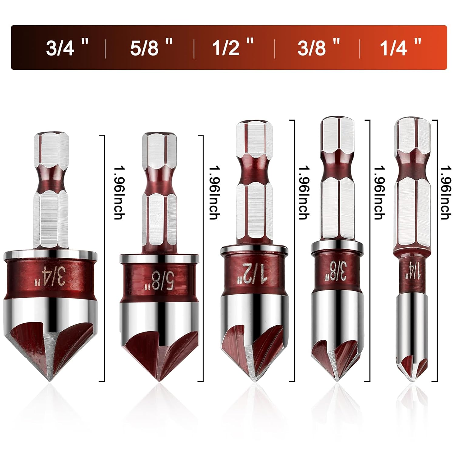 5Pcs Countersink Drill Bit Set - Drill Bit Set reseña y precio
