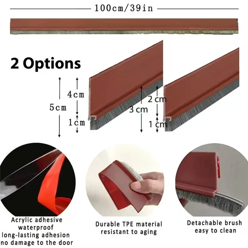 100CM Hair Brush Seal Strip Do - Door Stopper Rubber reseña y precio