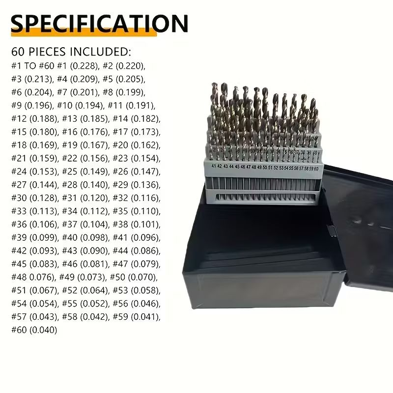 135°Drill Bits Set 60PC Number - Drill Bit Set reseña y precio