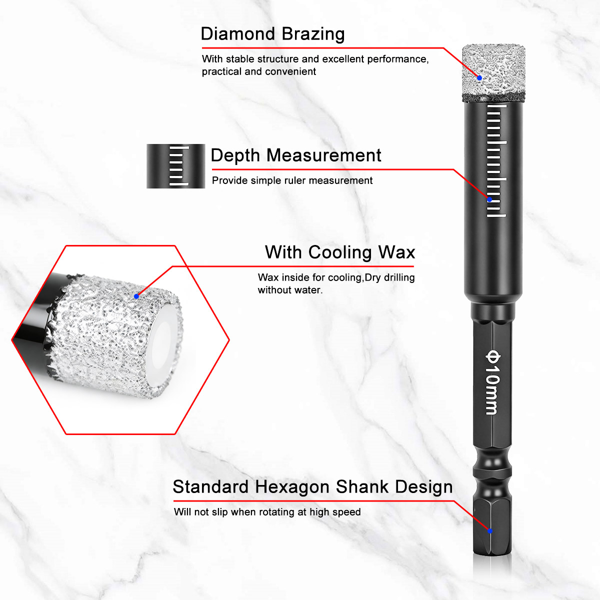 Brazed Dry Diamond Core Bits S - Drill Bit Set reseña y precio