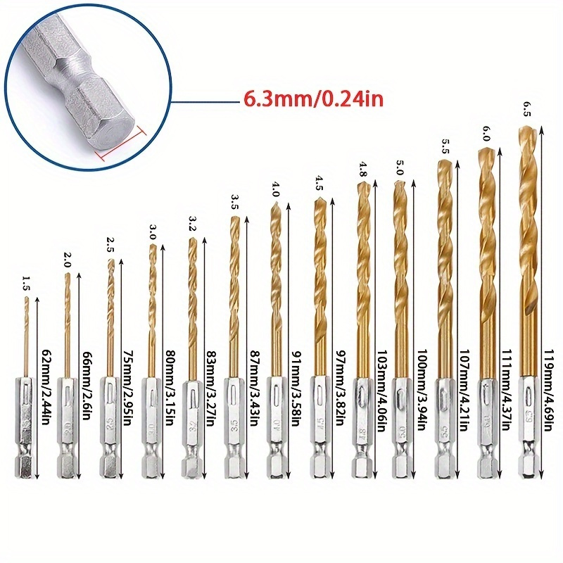 13pcs Titanium Coated Twist Dr - Drill Bit Set reseña y precio