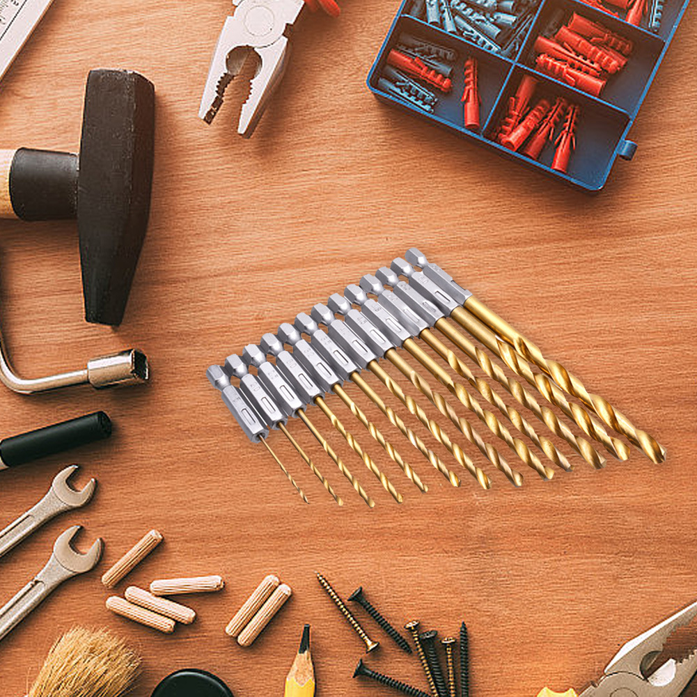 13pcs Titanium Coated Twist Dr - Drill Bit Set reseña y precio