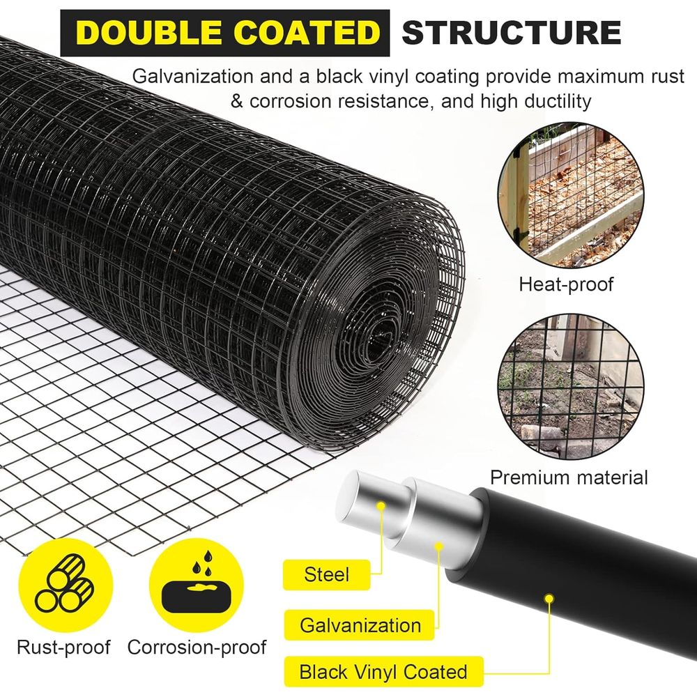 24 x 50 1.5 16 Gauge Black Vin - Home Improvement Fence reseña y precio