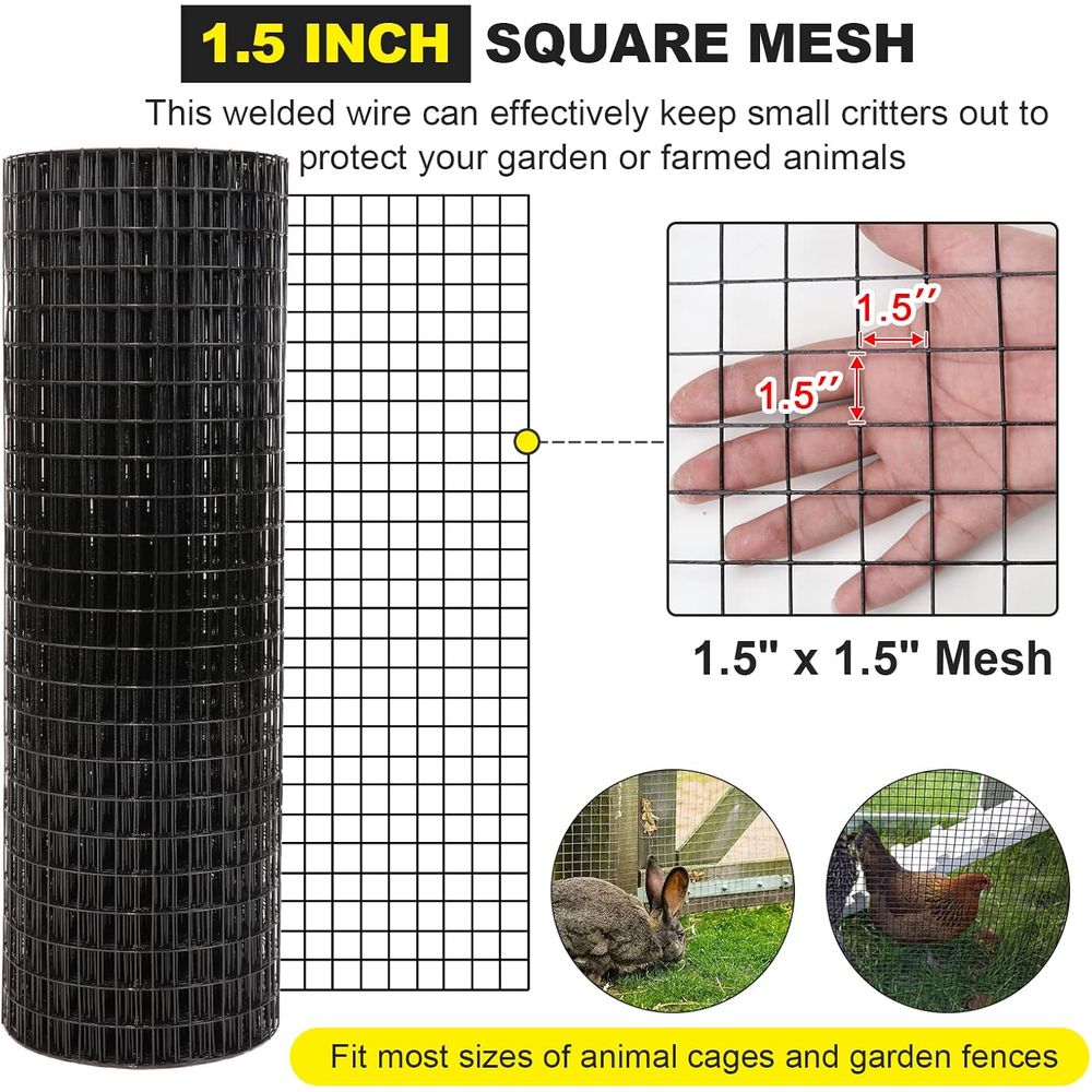 24 x 50 1.5 16 Gauge Black Vin - Home Improvement Fence reseña y precio